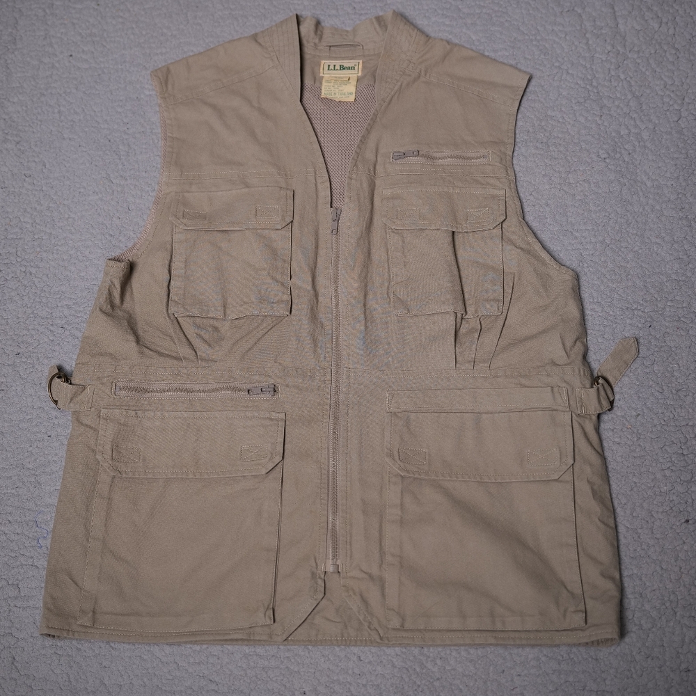 LL BEAN Adventure Vest Vintage Outdoor Cargo Pockets Fishing Hunting  Men Medium